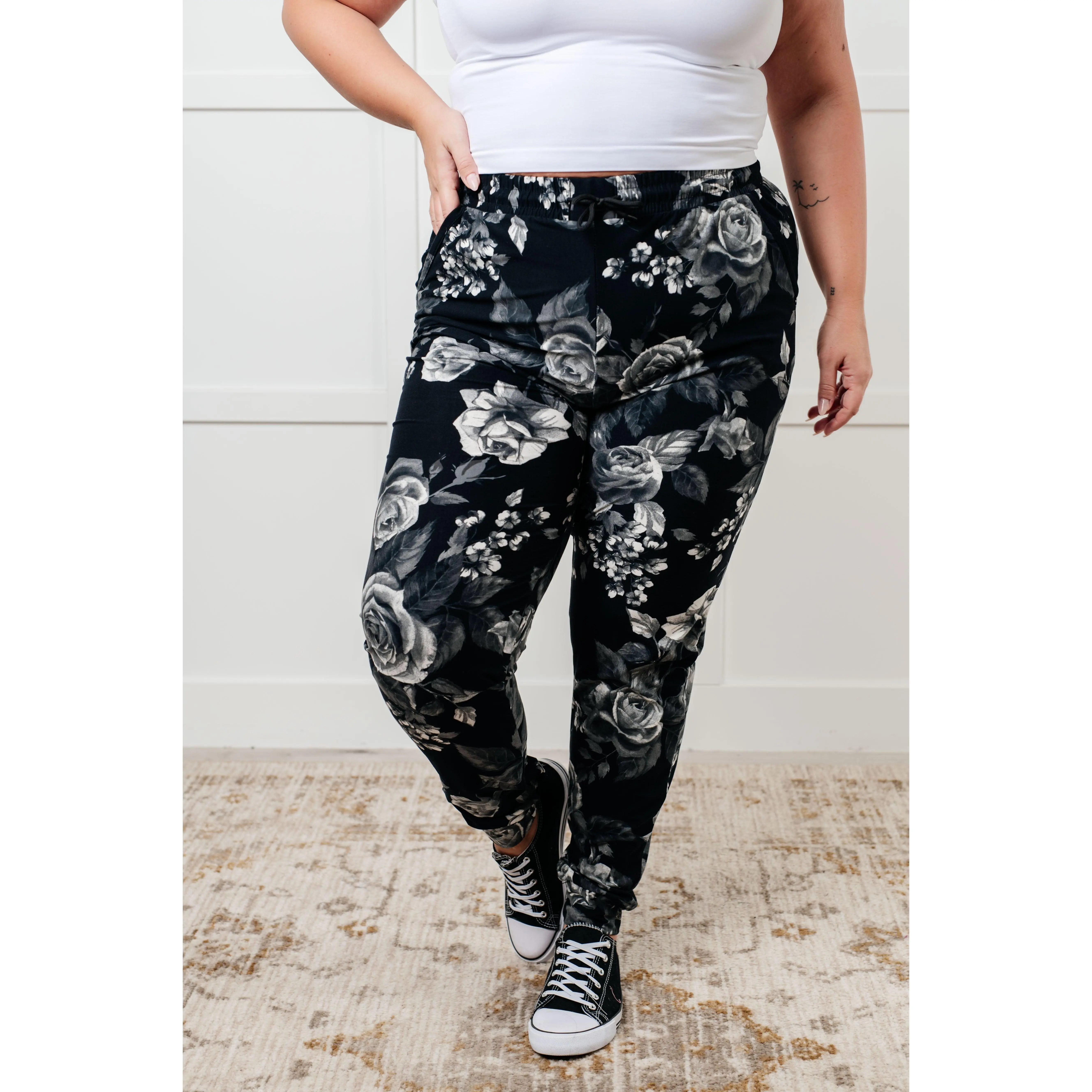 Your New Favorite Joggers in Rose Print
