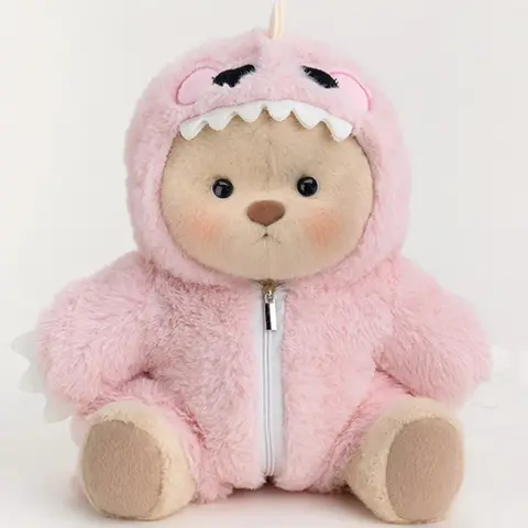 Getahug 12in Moveable Poseable Unisex Dinosaur Stuffed Animal - Fluffy Polyester, 6-8 Years, 7.5in Width, 9" Sitting Height, Interchangeable Costumes, Hand Wash, Cute Collectibles, Pretend Play, Birthday Gift, Animal Character Stuffed Toys