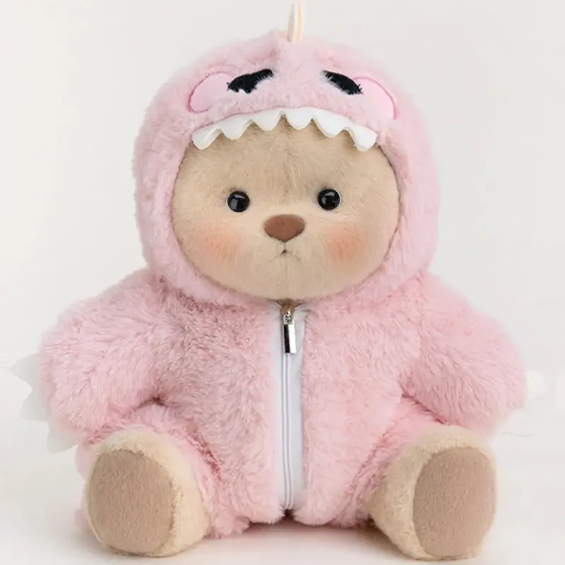 Getahug 12in Moveable Poseable Unisex Dinosaur Stuffed Animal - Fluffy Polyester, 6-8 Years, 7.5in Width, 9" Sitting Height, Interchangeable Costumes, Hand Wash, Cute Collectibles, Pretend Play, Birthday Gift, Animal Character Stuffed Toys