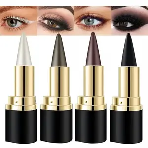 2Pcs Black Gel Eyeliner Pencil Set,Eye Liner Quick-drying Black crayon matte Eyeliner Cream Single-head Rich matte,Cat Eye MakeupStencil,Eye Black Smokey Eyeshadow PaletteStick,Goth Halloween Makeup