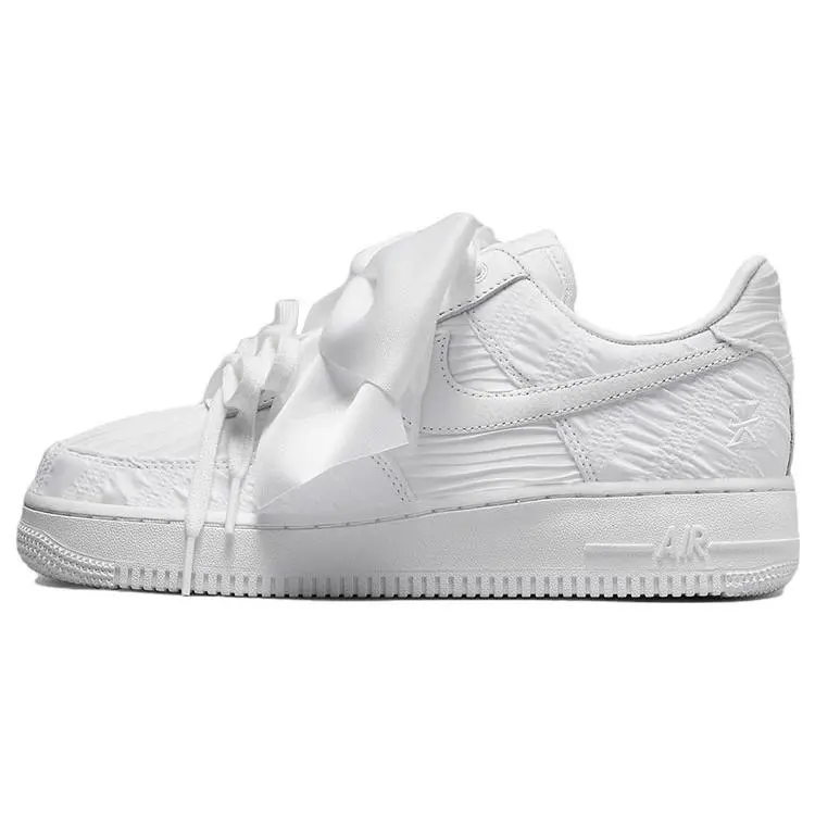Nike Air Force 1 LX Triple White Bow Detail Low Top Sneakers for Women Verifiable, with credentials and supporting global authentication