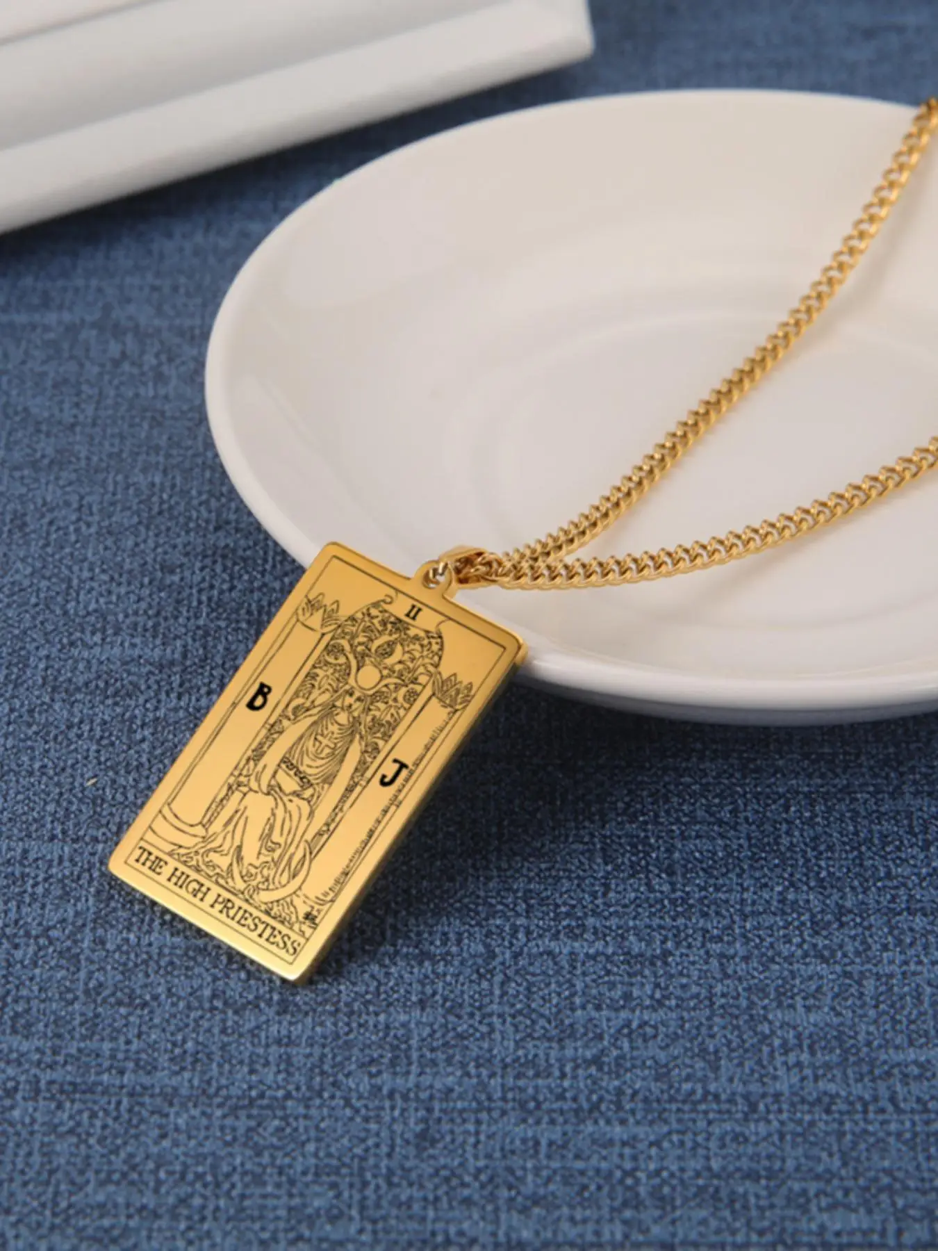 Unisex Street Trend Tarot Design Pendant Necklace, Vintage Retro Trendy Matching Necklace, Chic Jewelry As Birthday Gift for Girlfriend & Boyfriend Gi