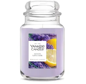 Yankee Candle Lemon Lavender, Scented Candle, 22oz Large Jar with up to 150 Hour Burn Time, Giftable, Birthdays