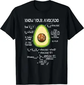 Funny Avocado Shirt Women Men Know Your Avocado Funny Math T-Shirt