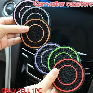 2pcs car water coasters for automobiles, General Motors cup holder coasters - anti-slip and dust-proof internal protective pads
