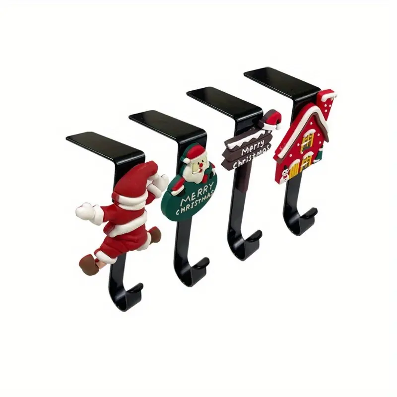 Christmas Decor Right Angle Hook Christmas Stocking with L Hook, Festive Elements, Perfect for Fireplace Ornamentation