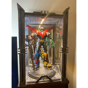 VOLTRON Solid Wood Display Case, Handcrafted Castle of Lions Themed, FSC Certified, Made in the U.S.A.