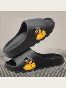 Hip Hop Rubber Duck Slippers for Men Women Kids Cool Cartoon Duck Design Comfortable Non Slip Home Slippers Funny Animal Beach Slides Casual Summer Sandals Lightweight Indoor Outdoor Shoes