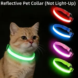 Reflective Cat Collar with Bell And Safety Buckle - Fluorescent Pet Collar for Cats Available in 3 Colors, Without Battery