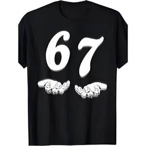 67 Graphic T-Shirt with Hand Design | TStreetwear Tee for Men & Women | Soft & Breathable Cotton for Daily Wear & Casual Outfits | Unique Retro Style Graphic Tee | Perfect Gift Idea | Viral Aesthetic T-Shit-shirt back print PatrUncle The Man T-Shirt comfy