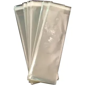 2.5" x 8'' inches Clear Long  Safe Self-Sealing Adhesive Resealable  Safe Plastic Flat Cello Wrap Cellophane Candy Goody Pretzel Cake Pop   Bags 100 count