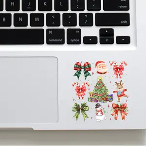 Vintage Coquette Bow Santa Gingerbread Christmas Cute Xmas 2x2 inches Cut Out Sticker