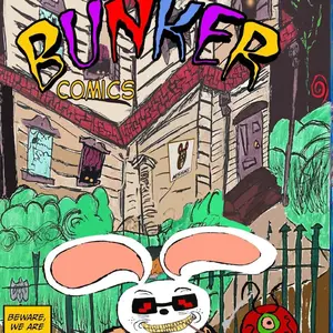 Bunker Comics 1 - Illustrated Cover with Bunny and House Design, My First Ever Original Comic Book, Priceler City Adventure