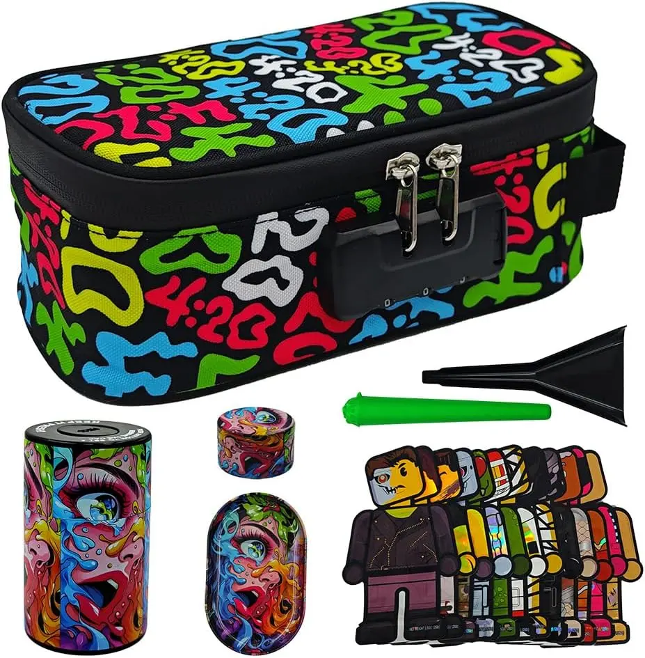 Smell Bag with Combination Lock & Waterproof Zipper, Carbon Lining, Airtight Container for| Great Gift for Home, Travel & Organizing