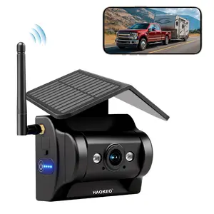 HaoKeo HA7 Magnetic Solar Wireless Backup Camera Rechargeable Battery IP69 Waterproof 1080P Night Vision Rear/Front View WiFi Camera No Wiring for Boat Trailer/RV/Truck/Camper for iPhone Android
