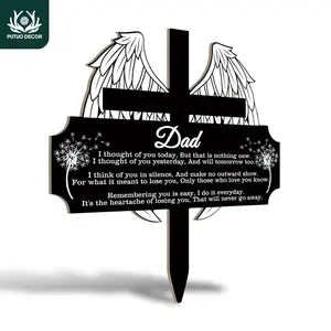 PUTUO DECOR Wooden Outdoor Stake, Garden Sign, Outdoor Stake Garden Decoration, Ground Stake for Home Farmhouse Garden Lawn Patio Courtyard, Exterior Decorative Statues