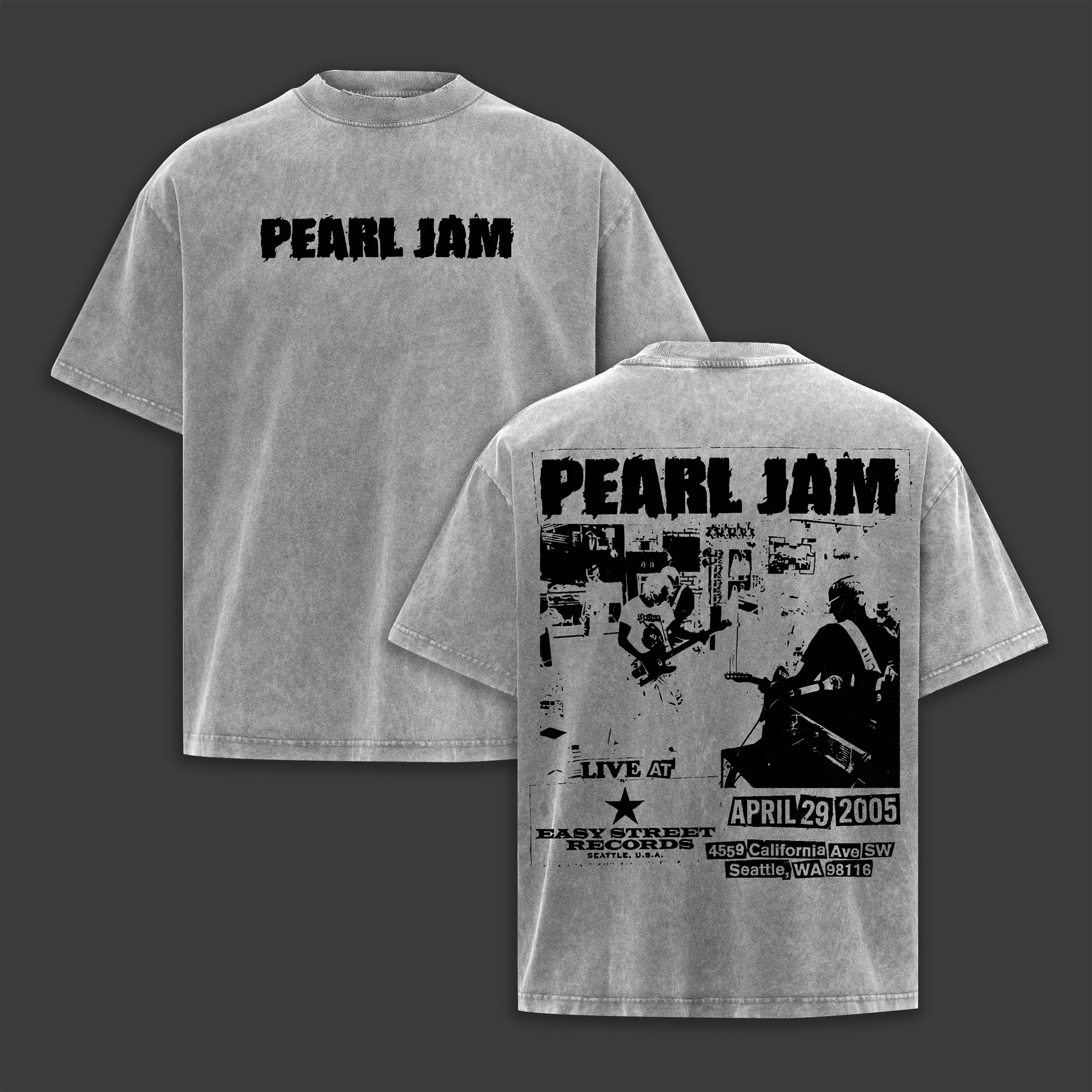 Pearl Jam Live at Easy Street RSD T Shirt - 90s Grunge Band Tee