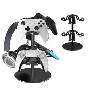 Controller Stand 2 Tiers, Universal Gaming Headphone Stand Compatible with  PS5 PS4   Pro,  Headset Holder Organizer Rack, Desktop Gamepads Holder, Black
