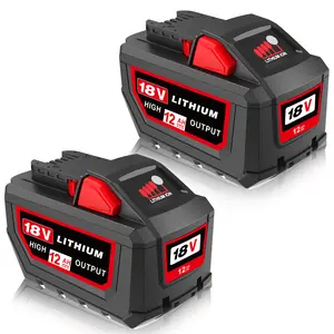 2-Pack 12Ah High-Capacity Battery for Milwaukee M18 System | Direct Replacement for 48-11-1862 Series | Maximum Performance & Reliability