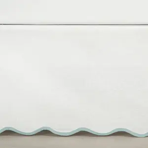 Lush Decor Coastal Chic Scalloped Edge Bed Skirt - Soft Fabric, Versatile Design for Bedding, Ideal for Home Decor