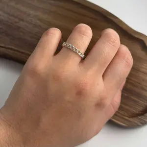Sterling Silver Chain Ring – Classic Link Design