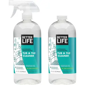 Cleaner - Tea Tree & Shower Cleaner Spray for and Tile - Foaming Mold and Mildew Remover for Tub Works on Hard Stains - 32oz (Pack of 2)