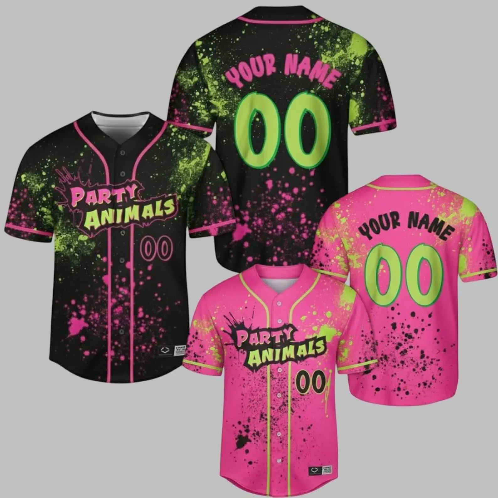 Personalized Party Animals Baseball Jersey, Personalized Number Shirt, Festival Outfit, Birthday Party Jersey