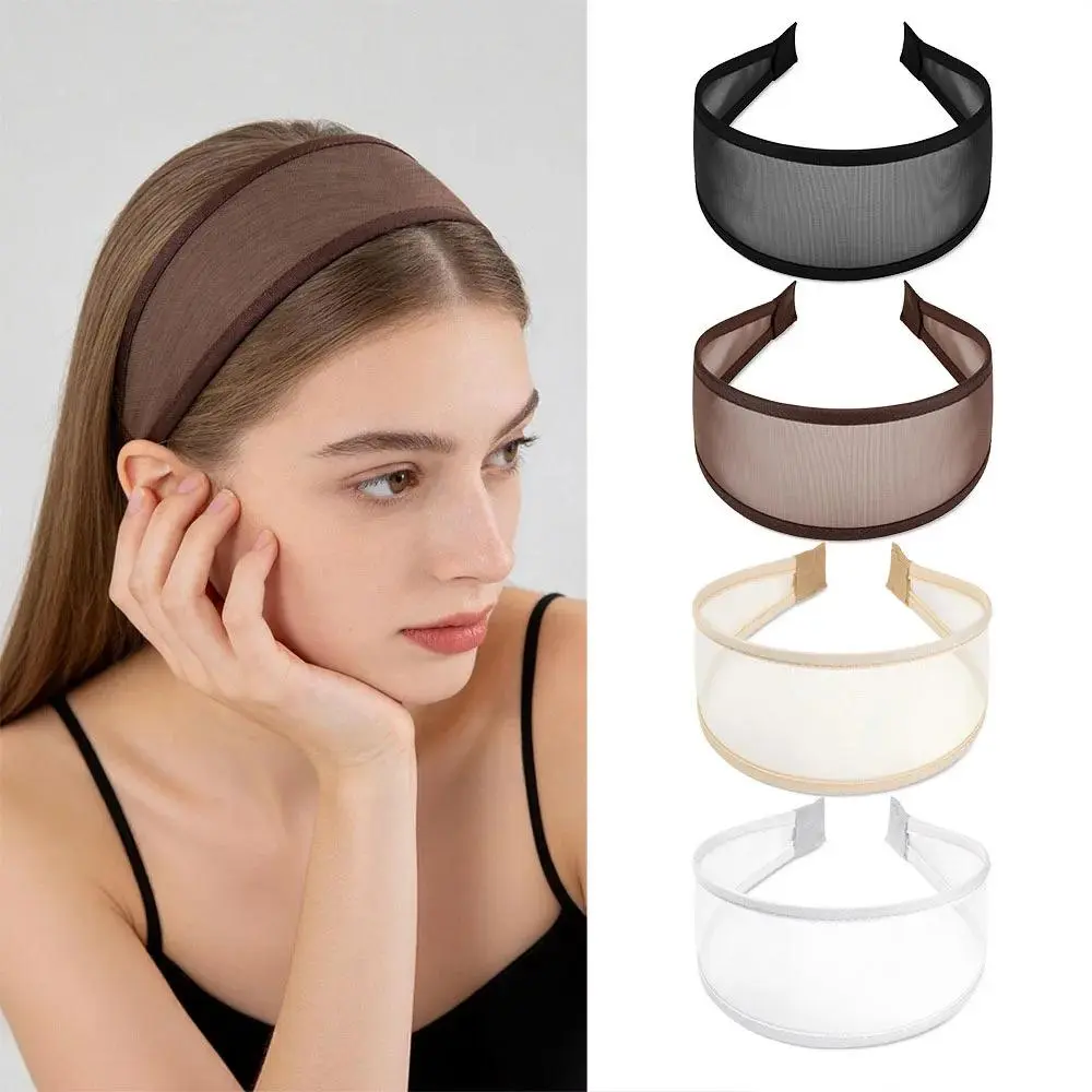 Wide Mesh Hairband, Non-Slip Breathable Fabric Headband for Yoga, Workout, and Daily Style