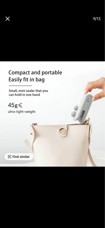 Mini Bag Sealer Portable Heat Sealer for Chips Snacks & Food Storage Compact & Easy to Use