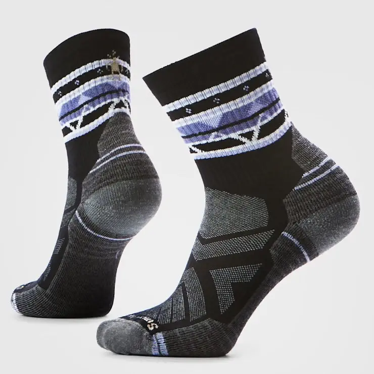 Smartwool Hike Zig Zag Valley Mid Crew Socks - (Women’s) - Black
