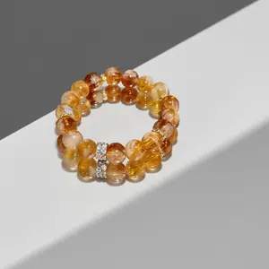AAAAA Grade+ 10mm Yellow Hematoid Quartz Bracelet for Youth - Boosts Confidence Focus & Abundance Energy Daily Motivation Gift Set