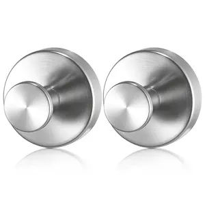 VEVOR Suction Cup Hooks for Shower, 2-Pack No Drill Stainless Steel Hooks, Suction Cup Shower Towel Hanging Hook, for Bathroom Wall, Kitchen, Glass, Mirror and Tile to Hang Towels, Robes & Loofah