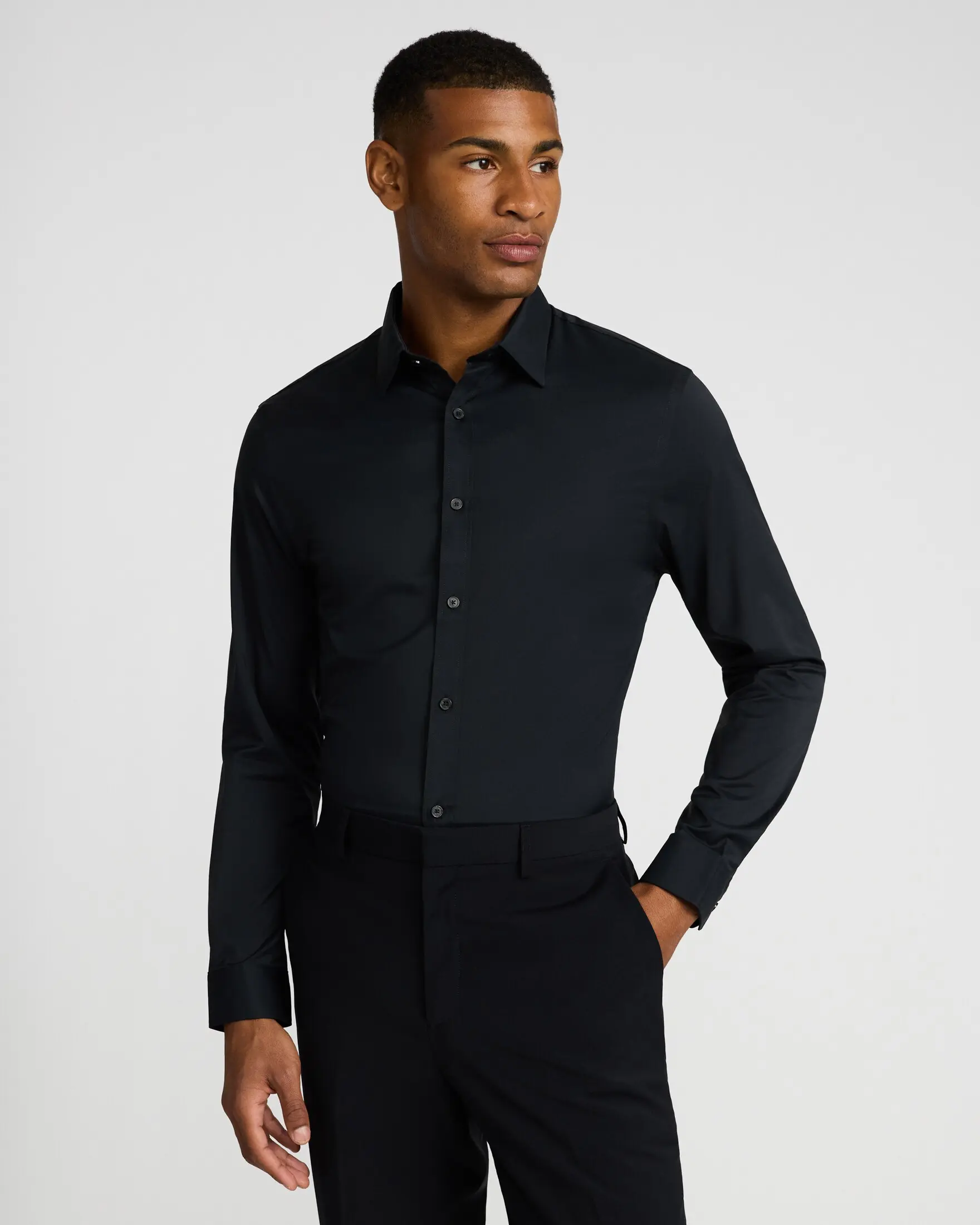 Express Men's Long Plain Office Dress Shirt - Slim Fit, Wrinkle-Resistant,  Everyday Performance Menswear Fabric - TikTok Shop