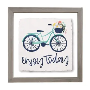 Sincere Surroundings 10" Enjoy Today Bike Floating Frame Art