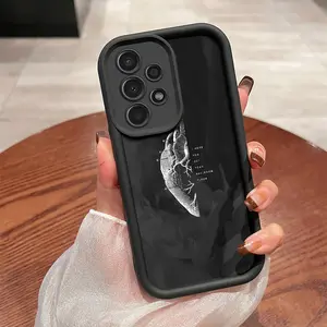 A Creative Fingerprint Half-Heart Pattern Phone Case, TPU Shockproof Full Protection Case, Suitable for Samsung S21/22/23/24/25/NOTE20 PLUS ULTRA FE A13/14/15/16/17/33/34/35/36/52/53/54, Ideal Gift for Friends and Family, T44