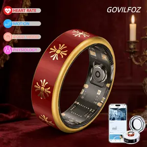 GOVILFOZ Cross Smart Ring Fitness Activity Tracker for Men & Women, IP68 & 5ATM Waterproof Wearable Health Ring with Heart Rate, Sleep & SpO2 Monitoring, Stress Tracking, 3–4 Days Battery Life, No Subscription App, iOS & Android Compatible