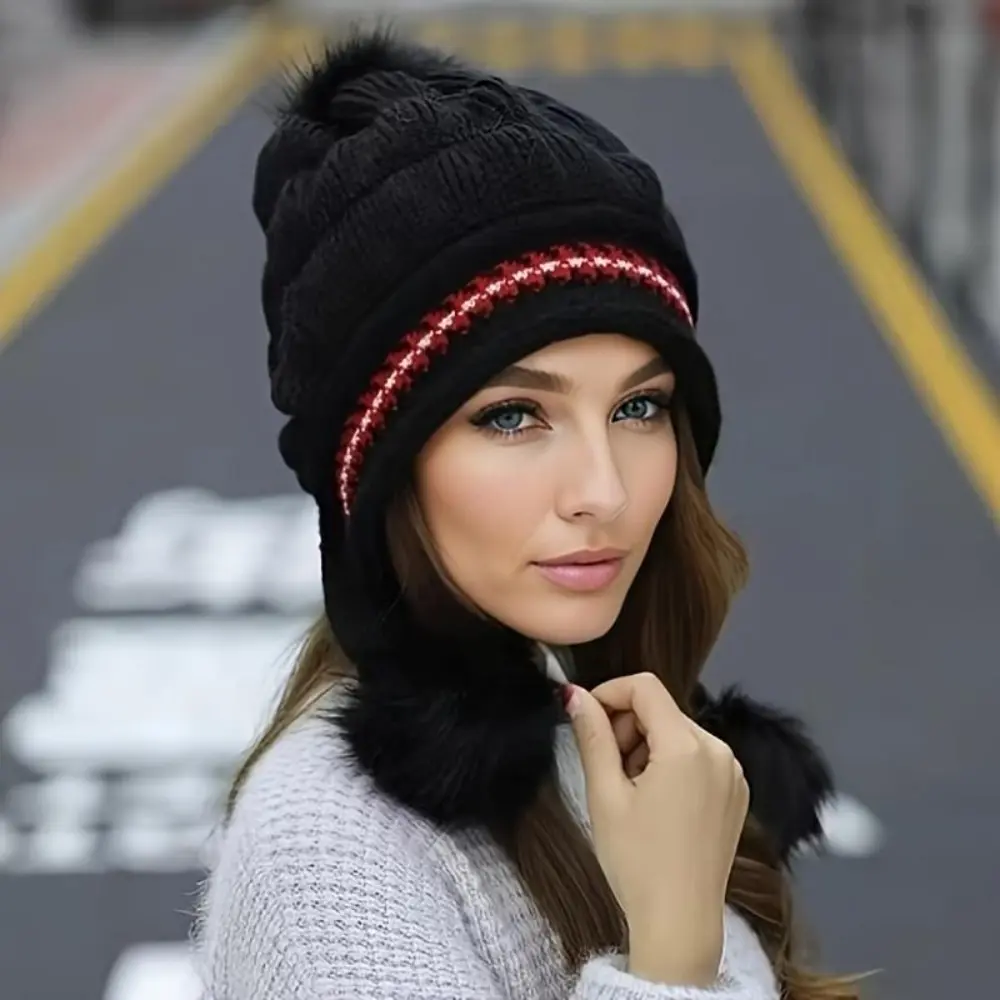 Fleece Lined Earflap Beanie for Men & Women, Soft Acrylic Knit with Hidden Storage Pocket and Adjustable Fit for Cold Weather, Ear Flaps, Black Friday Shoppers, Casual, Different Head Sizes, Hand Wash Only, Hat, Female, Outdoor, Hidden Pocket, Outfits, St
