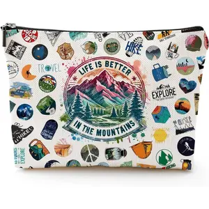 Hiking Gifts for Women, Camping Gift, Hiking Gear, Hiking Accessories, Hiking Makeup Bag for Hiker, Camper, Mountain Nature Lover