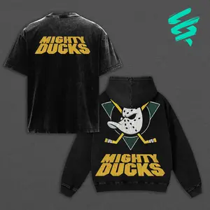 Mighty Ducks Vintage Graphic Tee & Hoodie Retro 90s Hockey Fan Apparel Oversized Heavyweight Acid Wash Streetwear T-Shirt Distressed Comfort Colors Style Classic Movie Merch for Men Women