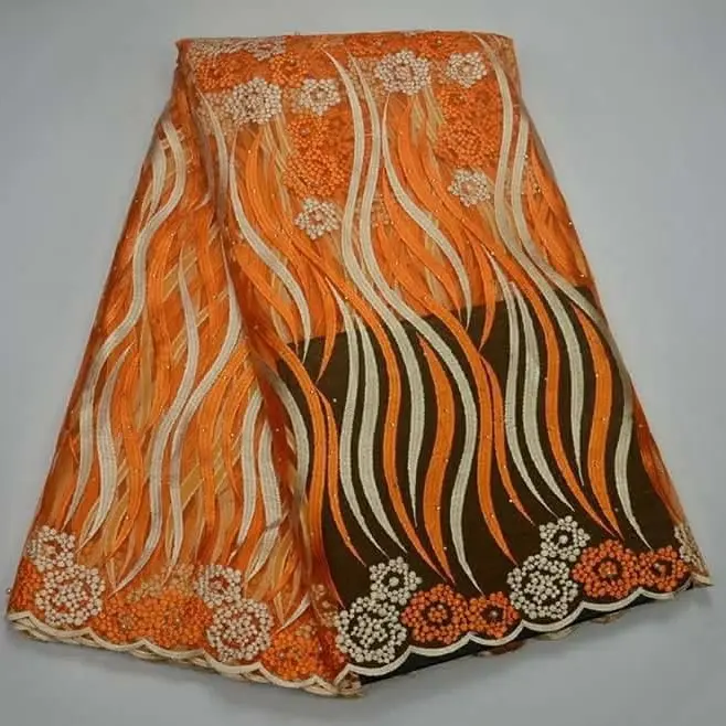 5 Yards High Quality African Lace - Elegance Lace Materials 5 Yards Each, Intricate Designs, High-Quality Crafted Material, Durable & Versatile for Various Crafts