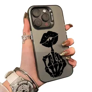 Compatible with iPhone 17 Pro Max 16 Plus 15 14 13 12 11 Air E Skull Hand Lip Tattoo Durable shockproof Anti-Scratch PC Protective Case