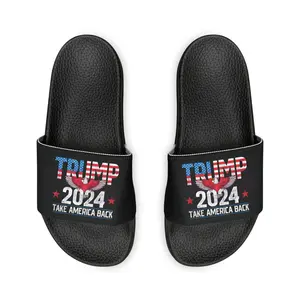 Men's Trump 2024 Take America Back MAGA Comfy PU Slide Sandals Footwear Walking Shoes Flipflop Boy Slipper Comfort Tsinelas Dance