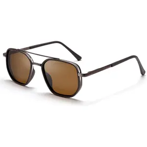 Pro Acme Polarized Aviator Sunglasses - Men's & Women's Retro Square Metal Frame UV400 Shades, Anti-Ultraviolet Fashion Black Men's Sunglasses for Driving, Travel, Anti-Ultraviolet Men's Sunglasses