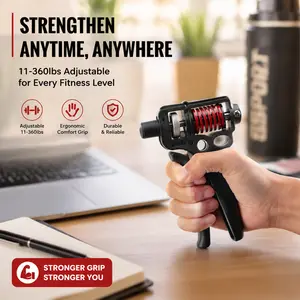 Adjustable Hand Grip Strengthener - Power Trainer for Gym & Strength Building Heavy Duty Forearm Trainer with Non-Slip Handles for Gym Boxing Climbing  Rehabilitation gripper