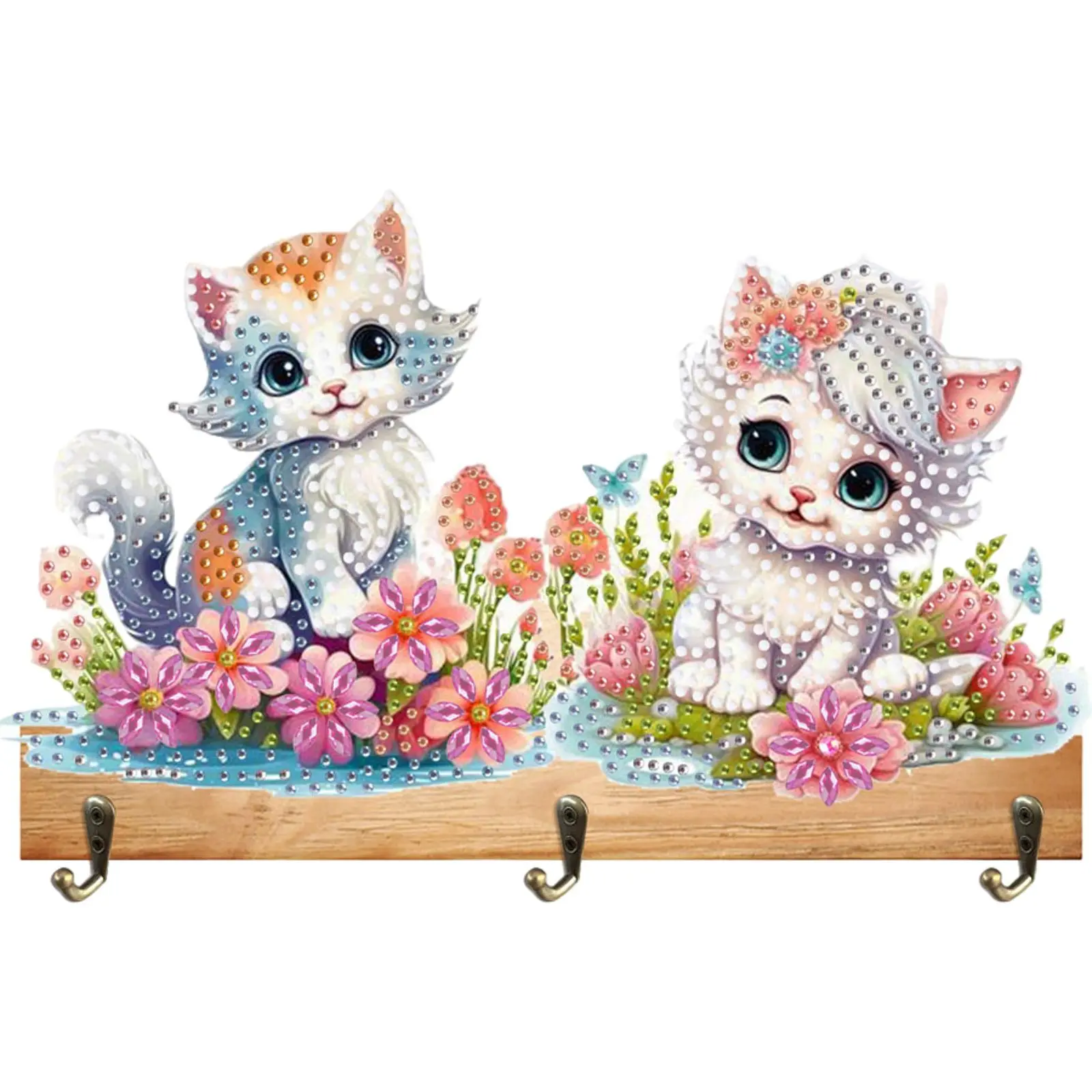 Animal Patterns Wood DIY Diamond Art Craft Wall Hooks Diamond Painting Hanging Hook for Wall Decoration and Space-Saving Storage