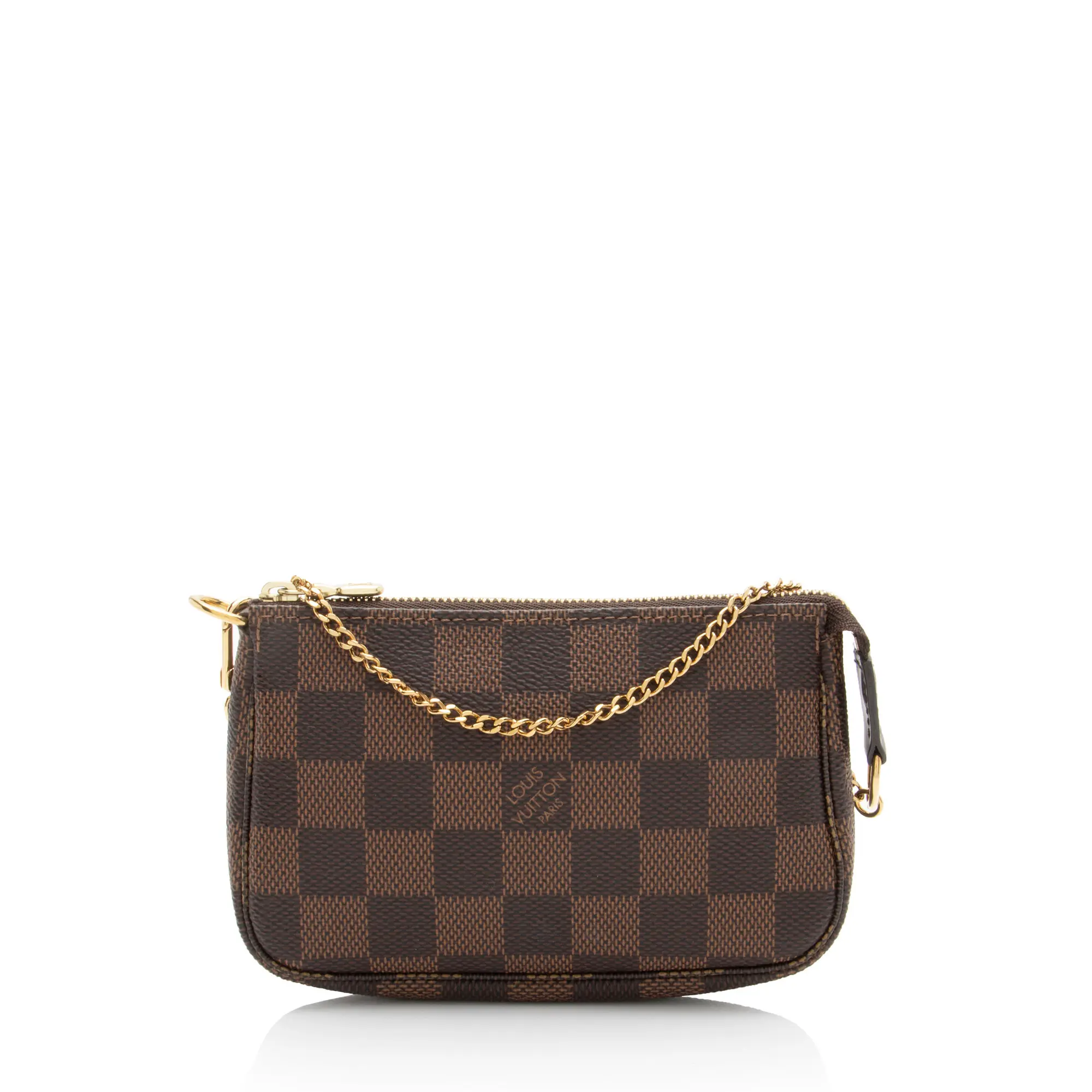 Pre-owned Louis Vuitton Leather Clutches & Wristlets Damier Ebene Mini Pochette Accessoires