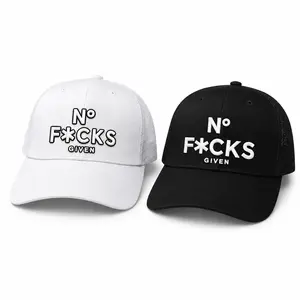 Funny NO F*CKS GIVEN Embroidered Baseball Cap, Embroidered Snapback Mesh Cap for Men & Women, Casual Streetwear