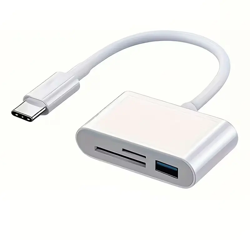 3-in-1 USB-C Card Reader – SD/TF/Micro SD OTG Adapter for Smartphones, Tablets, Laptops & Cameras
