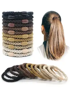 12-Piece Nylon Hair Tie Set, Durable Elastic Rubber Bands, Assorted Colors, Perfect for All Hair Types, Daily Use Accessories