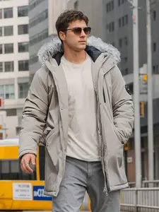 Men's stylish Cotton-padded clothes with pockets, casual breathable zipper long sleeve warm hoodie,lazy boy suitable for city walking, street leisure and winter outdoor activities, men jackets for winter